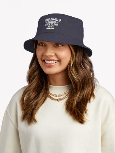 Funny Can I Go Back To Bed Shirt Graduation For Her Him Bucket Hat Official Graduation Merch