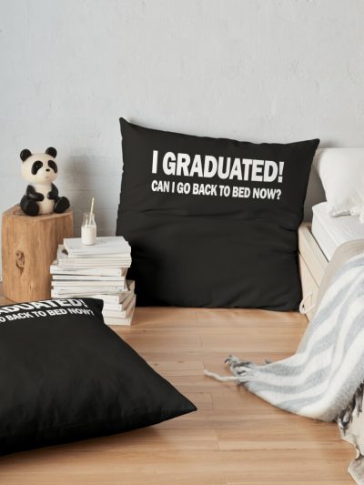 Apparel Pajamagrad I Graduated Can I Go Back To Bed Now Throw Pillow Official Graduation Merch