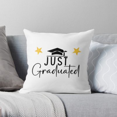 I Just Graduated, Officially Graduated Throw Pillow Official Graduation Merch