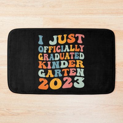 Groovy I Officially Graduated Kindergarten 2023 Graduation Bath Mat Official Graduation Merch