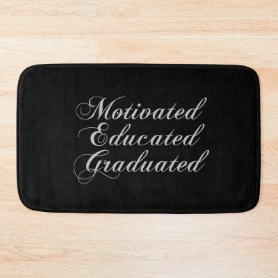 Motivated Educated Graduated - Graduation - Congratulations Bath Mat Official Graduation Merch