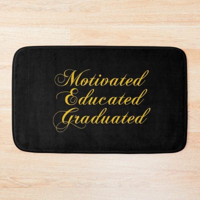 Motivated Educated Graduated - Graduation - Congratulations Bath Mat Official Graduation Merch