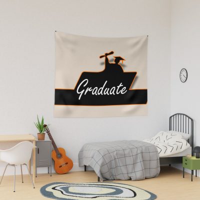 Graduated Virtually Cap And Gown Tapestry Official Graduation Merch