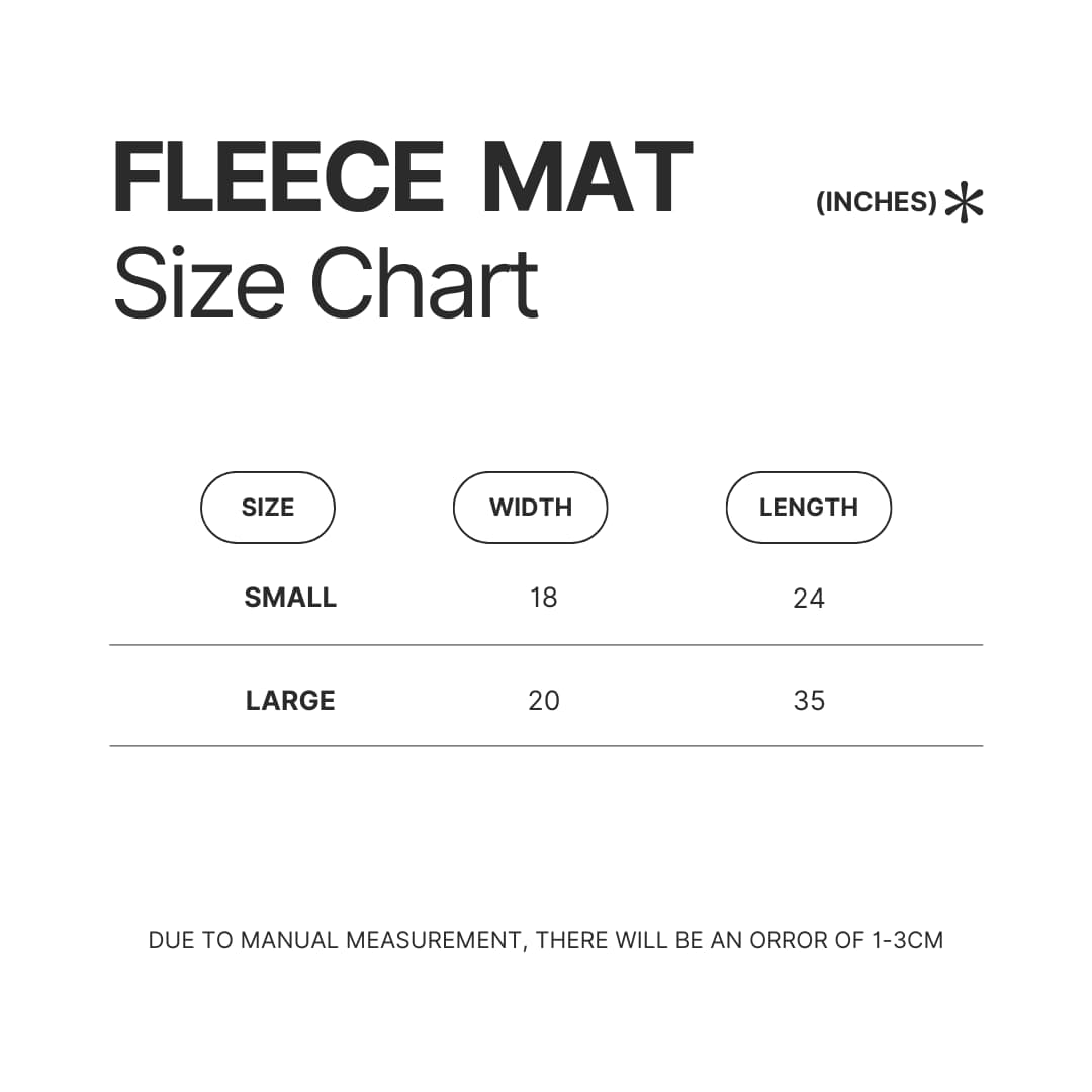 Fleece Mat Size Chart 1 - Graduation Gifts